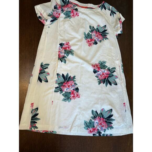 Joules Floral Linen Shift Dress Women 16 Beach Cruise Spring Easter Summer Stain - Picture 1 of 14